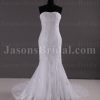 Fit-and-Flare Strapless Lace Wedding Dress Appliqued Tulle with Court Train