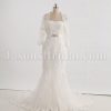 Fit-and-Flare Strapless Lace Wedding Dress Appliqued Tulle Embellished Belt with Bolero Jacket Court Train