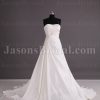 Princess A-line Satin Wedding Dress Sweetheart Beaded Embellished Asymmetrical Ruched with Chapel Train