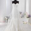 Trumpet Lace Wedding Dress Strapless Cross Ruched Sweetheart Appliqued Skirt with Chapel Train