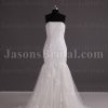 Mermaid Lace Wedding Dress Strapless Beaded Embroidery Appliqued Skirt with Sweep Train