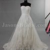 Princess A-line Lace Wedding Dress Sweetheart Cross Ruched Bodice with Sweep Train