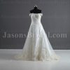 A-line Off-the-shoulder Beaded Sleeves Beaded Appliqued Asymmetrical Pleated Chapel Train Tulle over Satin Wedding Dresses