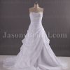 A-line Sweetheart Beaded Ruched Asymmetrical Draped Corset Chapel Train Chiffon Wedding Dresses