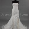 Fit-and-Flare Sweetheart Allover Beaded Embroidered Sweep Train Tulle Lace over Satin Wedding Dresses