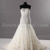 Glamorous Trumpet Sweetheart Allover Beaded Embroidered Corset Sweep Train Tulle Wedding Dresses