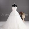 Dramatic Ball Gown Sweetheart Beaded Crossed Ruched Sequined Skirt Sweep Train Tulle Wedding Dresses