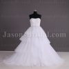 Stunning Ball Gown Sweetheart Embroidered Sweep Train Layered Tulle Satin Wedding Dresses