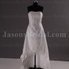 Mermaid Sweetheart Beaded Appliques High-low Hemline Lace over Satin Wedding Dresses