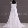 Princess A-line Cap Sleeve Sweetheart Beaded Embroidered Jeweled Ruched Waistband Front Slit Chapel Train Satin Wedding Dresses