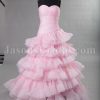 Ball Gown Sweetheart Ruched Asymmetrical Pleated Floor Length Layered Ruffled Organza Wedding Dresses