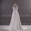 Elegant Empire Sweetheart Beaded Bodice Sweep Train Chiffon Wedding Dresses