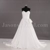 Princess A-line Beaded Sweetheart Asymmetrical Ruched Side Draped Sweep Train Pleated Satin Wedding Dresses