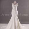 Trumpet Cap Sleeves Sweetheart Jeweled Ruched Belt Sweep Train Tulle Lace over Satin Wedding Dresses