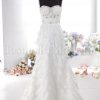 Trumpet Sweetheart Allover Beaded Jeweled Sweep Train Organza over Satin Wedding Dresses