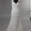 Glamorous Mermaid Queen Anne Neckline Floor Length Allover Lace over Satin Wedding Dresses