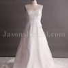 A-line Sweetheart Beaded Embroidered Jeweled Ruched Crossed Belt Chapel Train Organza over Satin Wedding Dresses